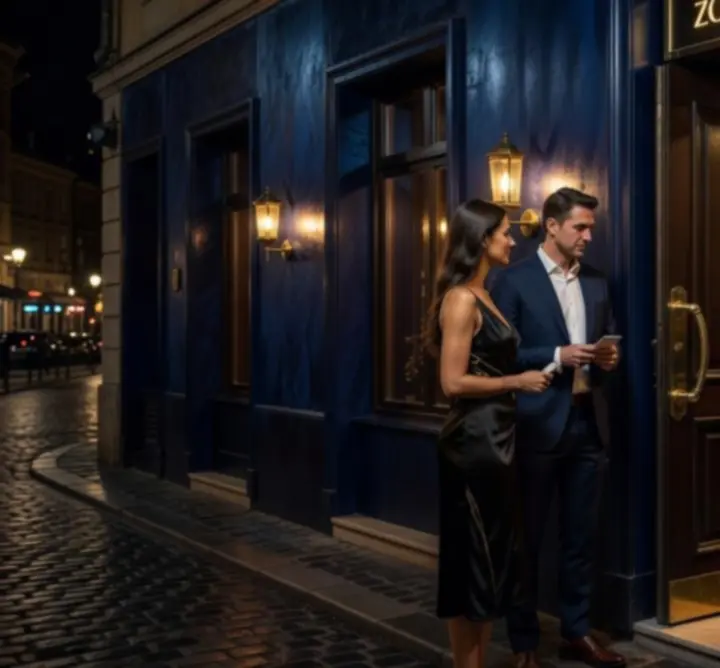 A Budapest Night Zone exkluzív bejárata éjszakai megvilágításban