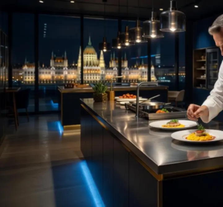 Sztárséfünk kifinomult fine dining fogásokat készít a Budapest Night Zone konyhájában.