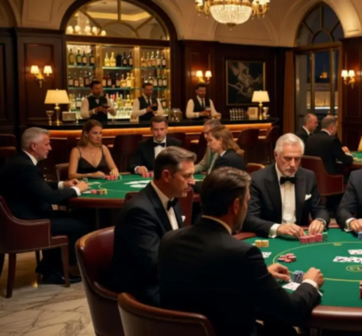 Kiemelt Texas Hold'em pókertorna éjszakai hangulatban.